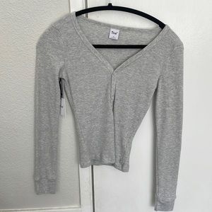 TNA Thermal Henley in Heather Ice Grey (Size XS) NWT